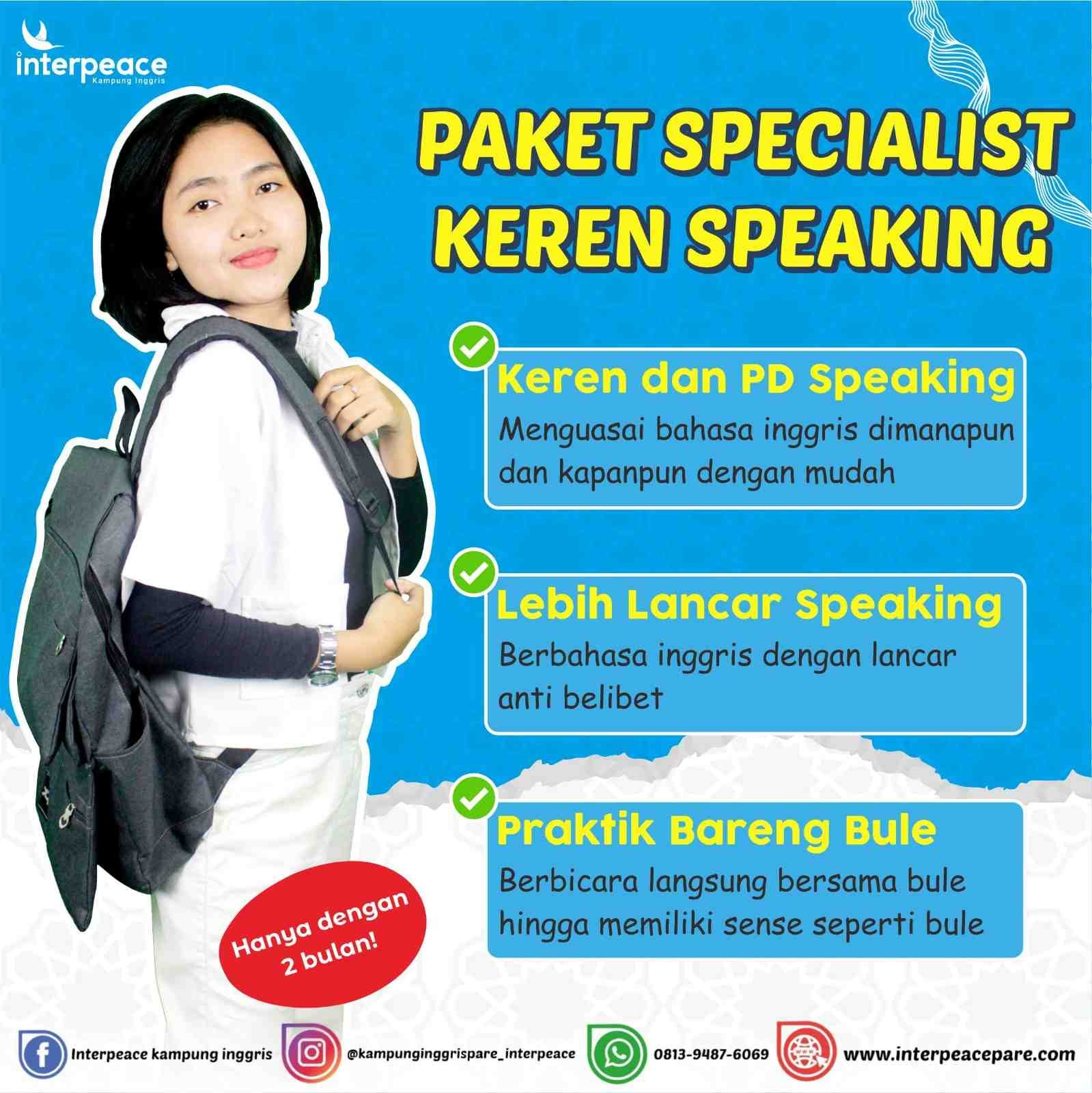 paket keren speaking kampung inggris pare interpeace